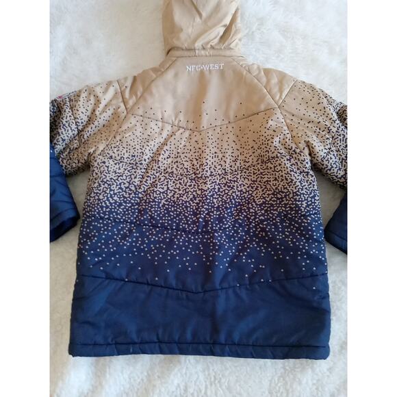 REEBOK NFL Team Apparel ST LOUIS RAMS Puffy Zip Jacket Dk Blue & Gold Women's S - Picture 6 of 12